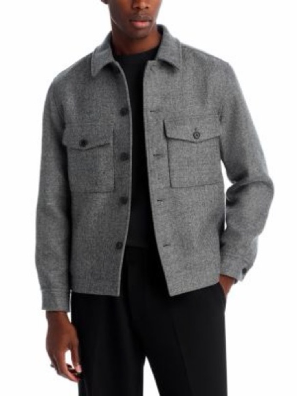 Madewell Men's Gray Button Shirt-Jacket Italian Wool size L